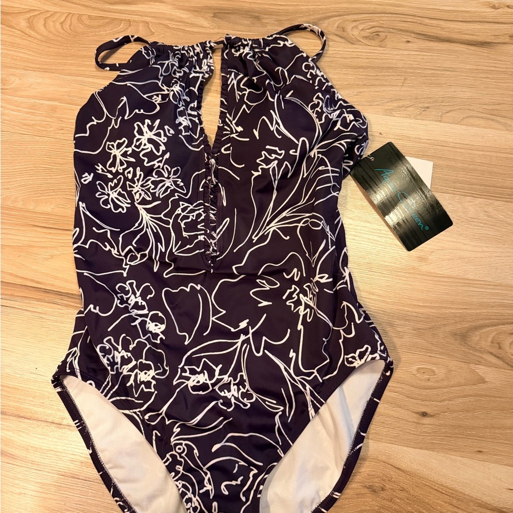 Women's deep purple One-Piece Swimsuit